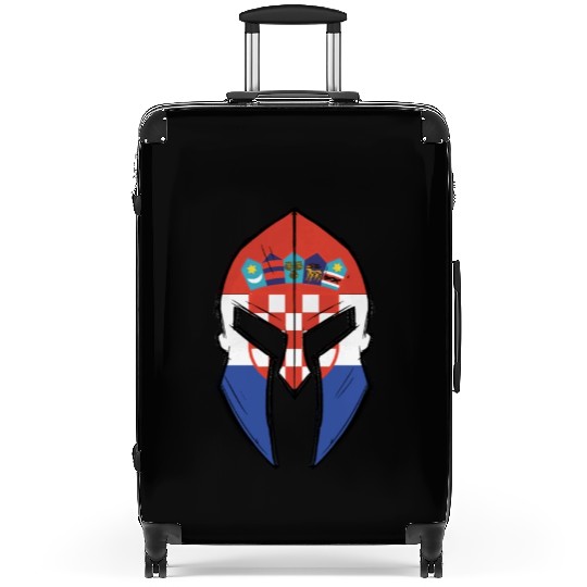 Croatia flag in Spartan warrior Helmet Suitcases