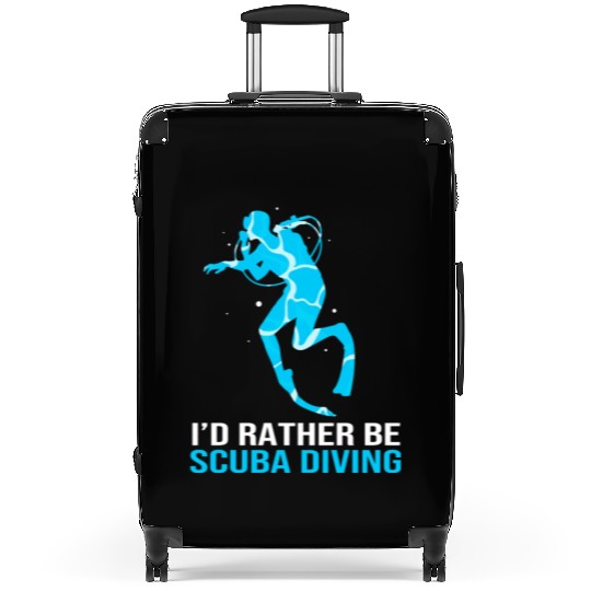 Funny Scuba Diver Id Rather Be Scuba Diving Suitcases