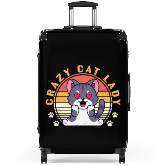 Crazy cat Lady Suitcases