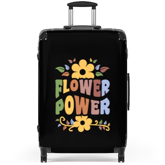 Flower Power 1960's Hippie Floral Funny Saying Suitcases
