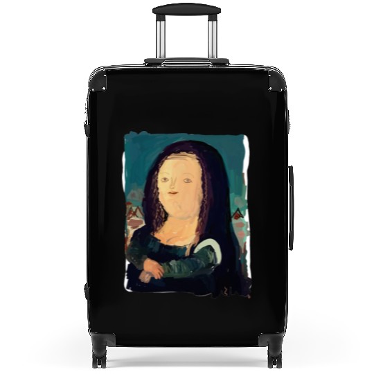Monalisa in my eyes neo-expressionism painting Suitcases