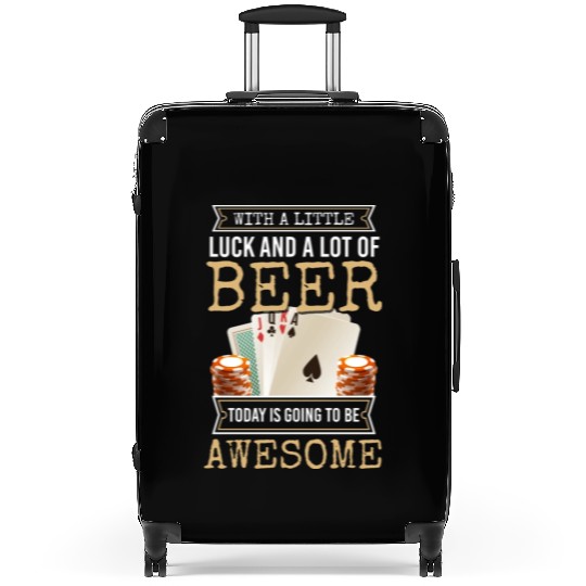 Cards Gambling Poker Face Suitcases