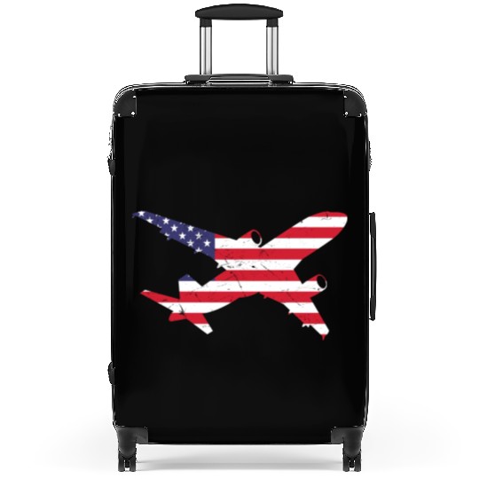 American Flag Airplane Stars And Stripes Suitcases