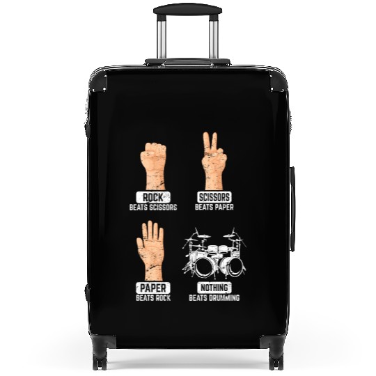 Rock Paper Scissors Nothing Beats Drumming Funny D Suitcases