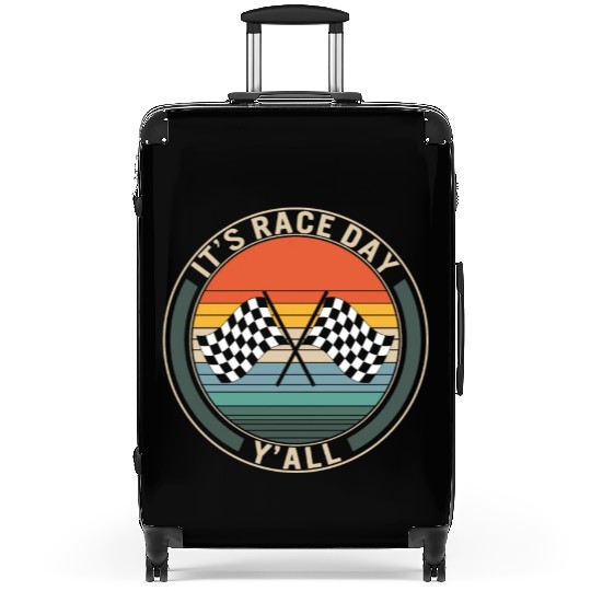 It's Race Day Y'all Suitcases, Race Day Checkered