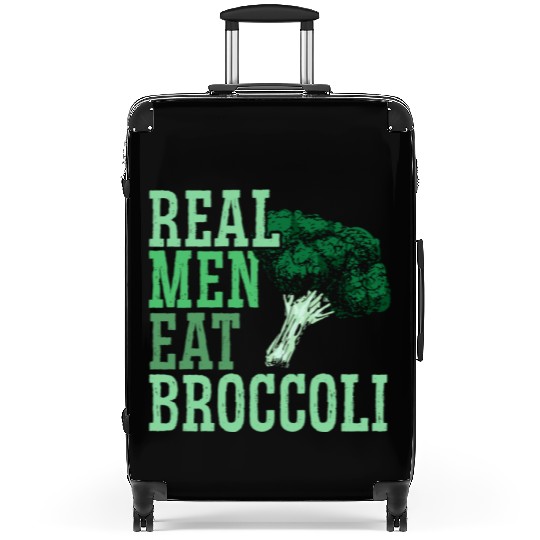 Real Men Eat Broccoli Broccoholic Vegetable Vegan Suitcases