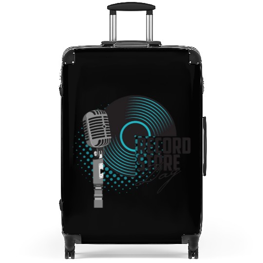 guitar and a microphone for the concert Suitcases