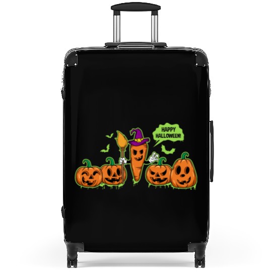Happy Halloween Carrot Pumpkin Trick Or Treat Suitcases