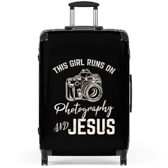 This Girl Runs On Photography And Jesus Photograph Suitcases