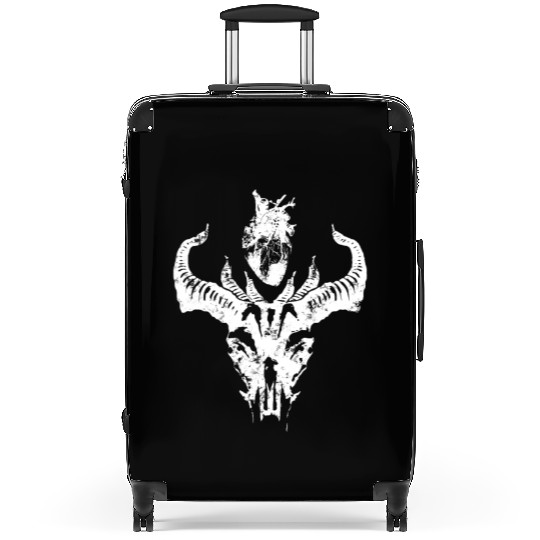 Demon's Heart - White Gothic Vintage Suitcases