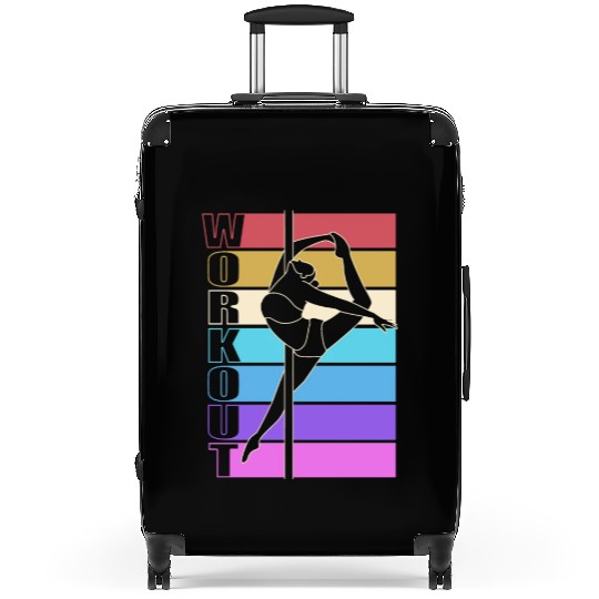 Retro Workout Pole Dancing Pole Dancer Suitcases