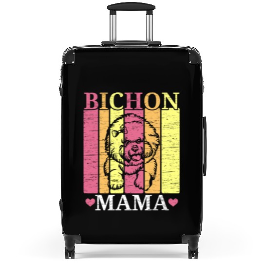 Bichon Frise Mama Dog Lover Puppy Paw Love Suitcases