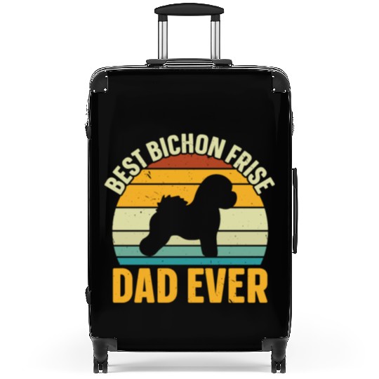 Best Bichon Frise Dad Ever Dog Lover Puppy Paw Suitcases