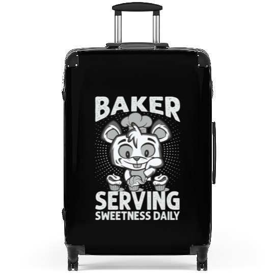 Baker Serving Sweetness Daily - Cakes - Funny - Ba Suitcases