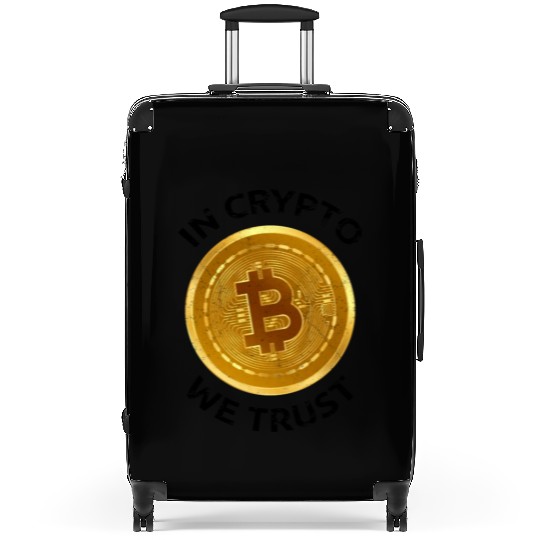 In Crypto We Trust Large Bitcoin Coin Design Tradi Suitcases