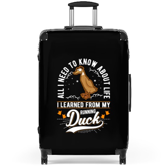 Indian Runner Duck Running Suitcases