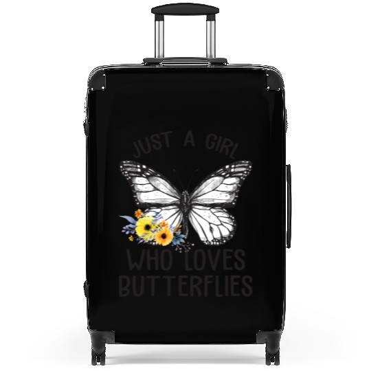 Just A Girl Who Loves Butterflies Cute Flowers Suitcases