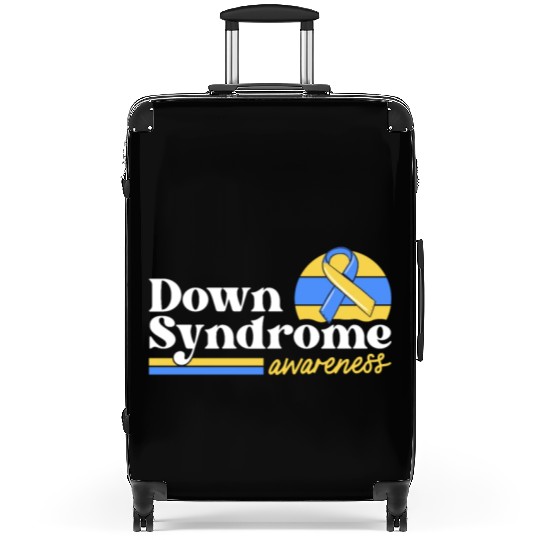 Down Syndrome Awareness Retro Sunset Yellow Blue Suitcases