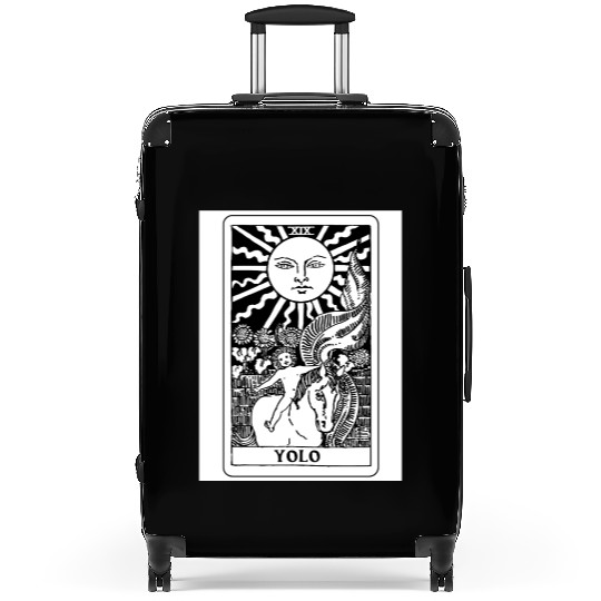 You Only Live Once Sun Tarot Card Parody Suitcases