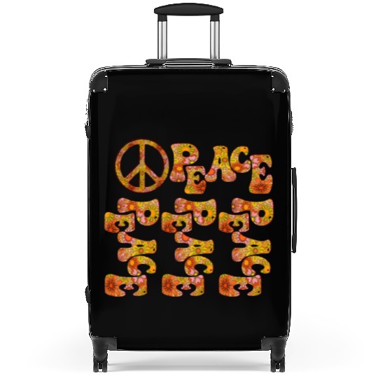 Psychedelic groovy Peace Suitcases