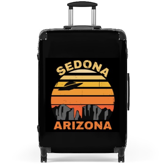 Sedona Arizonna Retro Sunset and UFO Suitcases