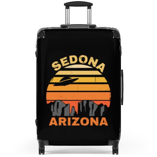 Sedona Arizonna Retro Sunset and UFO Suitcases