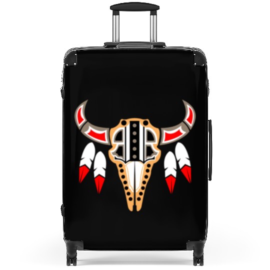 Native American Buffalo Skull for Tribal Art Lover Suitcases