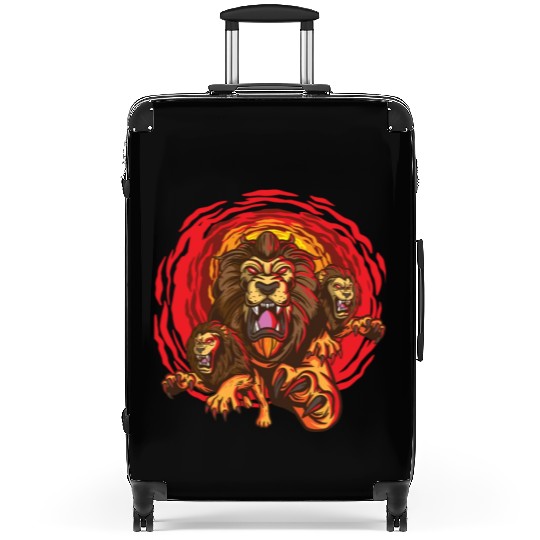 Angry Lion Face Suitcases