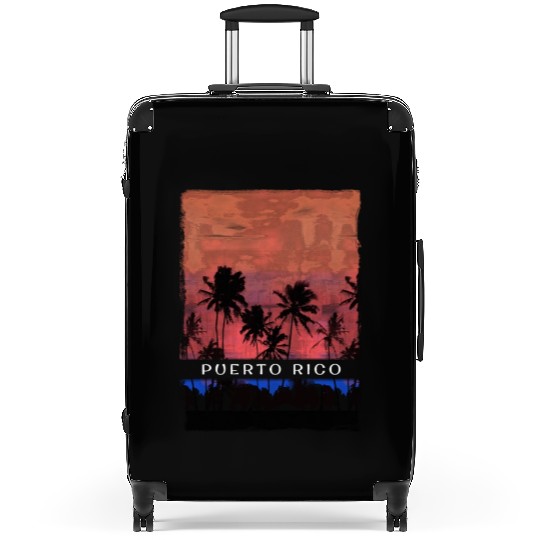 Puerto Rico Caribbean Vacation Souvenir Palm Tree Suitcases