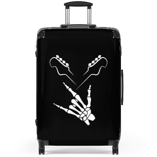 Rocker Skeleton Hand Rock On Rock Star Guitar Suitcases