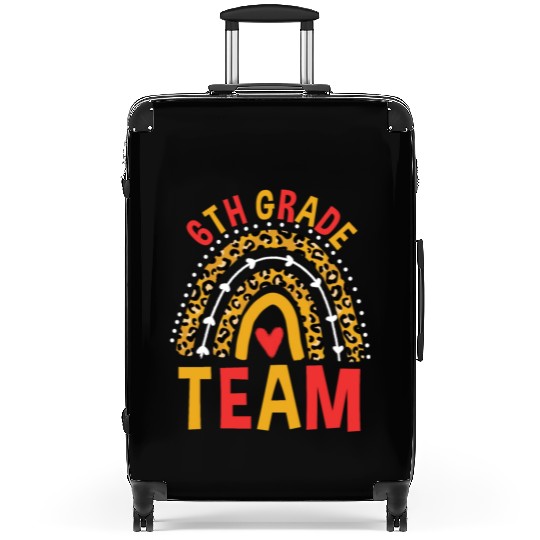 Leopard Rainbow Back To School 6th Grade Team Suitcases