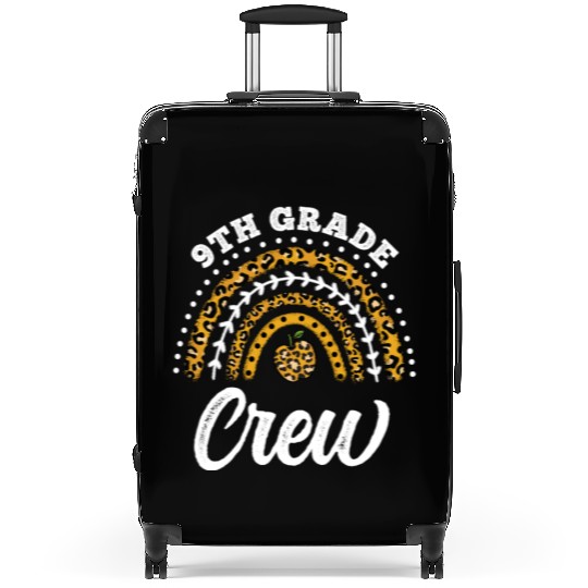 9th Grade Crew Leopard Rainbow Back To School Suitcases