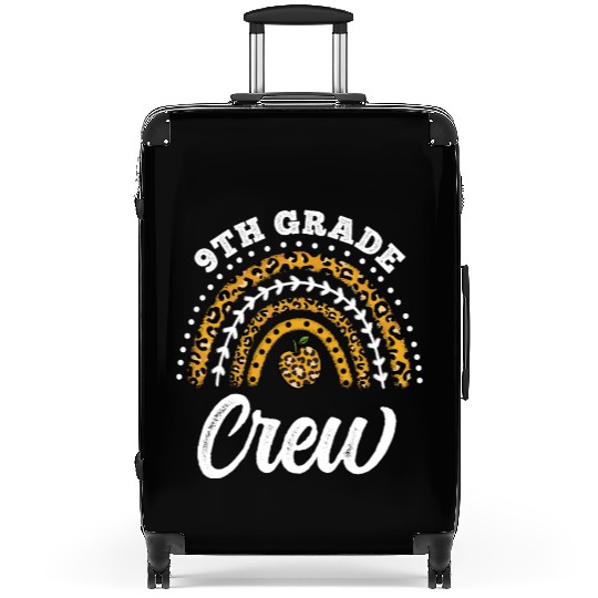 9th Grade Crew Leopard Rainbow Back To School Suitcases