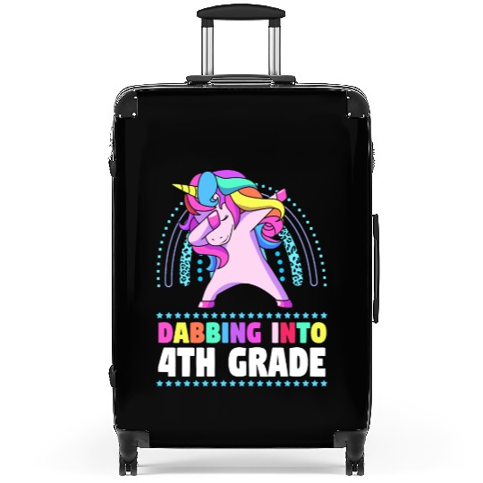 Back To School Dabbing Unicorn Rainbow 4th Grade Suitcases