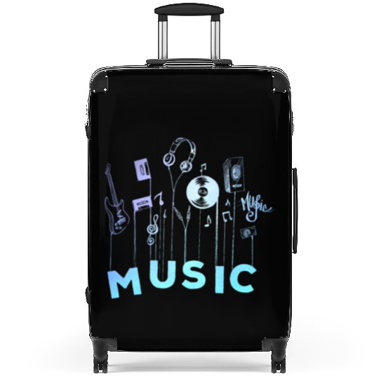 Music Guitar Cassette Mixtape Vinyl Musician Suitcases