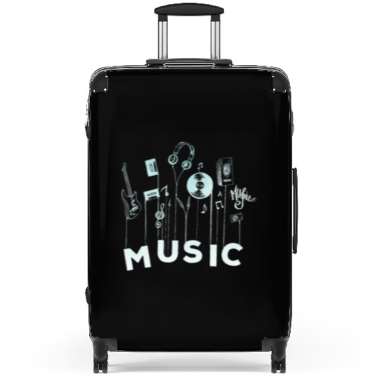 Musical Notes Vinyl Guitar Music Lover Suitcases