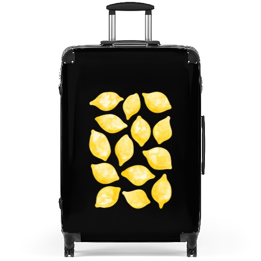Lemon Watercolor Suitcases
