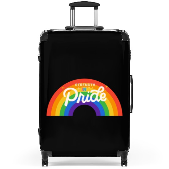 Strength in Pride. LGBTQ Ally Rainbow Flag. Suitcases
