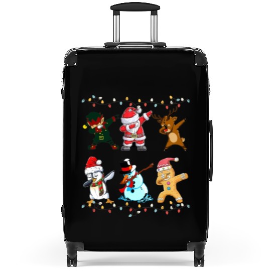 Funny Cute Dabbing Santa Elf Friends Christmas Mem Suitcases