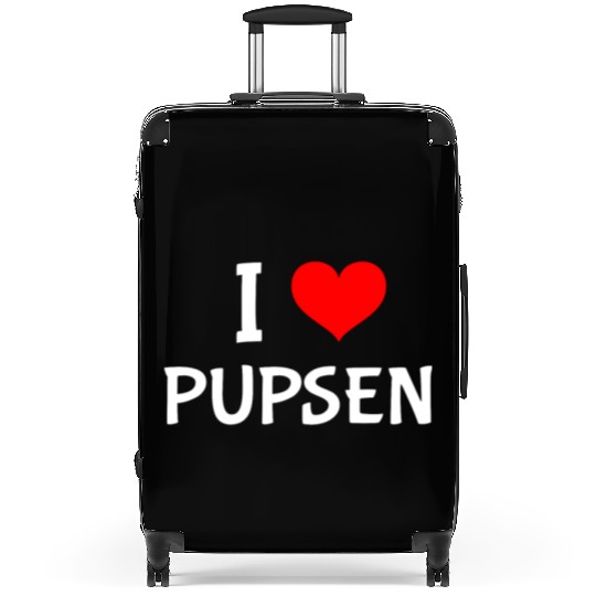 Mom Dad Baby Funny I Love Pupsen Suitcases