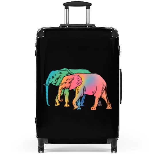 Accept me as I am. Elephants on a walk in wild Suitcases
