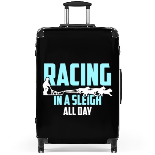 Alaska Sled Dog Racing In A Sleigh All Day Mushing Suitcases