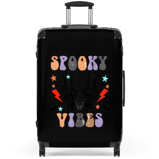 Spooky Vibes Retro Skeleton Hands Gift For Boys Suitcases
