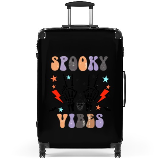 Spooky Vibes Retro Skeleton Hands Gift For Boys Suitcases