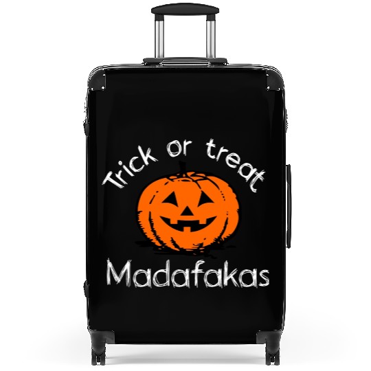 Halloween smiling pumpkin trick or treat madafakas Suitcases