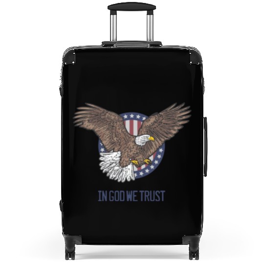 In God We Trust - Bald Eagle - Patriotic Suitcases