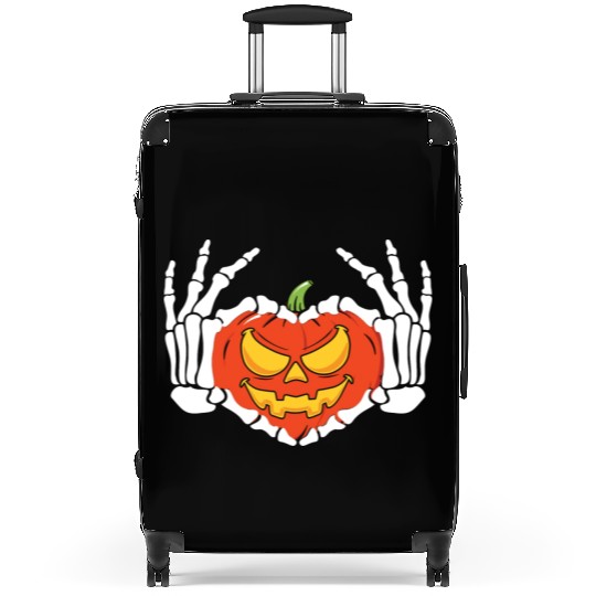 Skeleton Hand Heart Sign Funny Halloween Suitcases