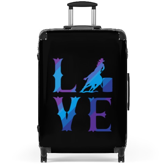 Rodeo Barrel Racing Love Distressed Blue Suitcases