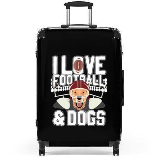 I Love Football And Dogs Cute Puppy Dog Canine Spo Suitcases