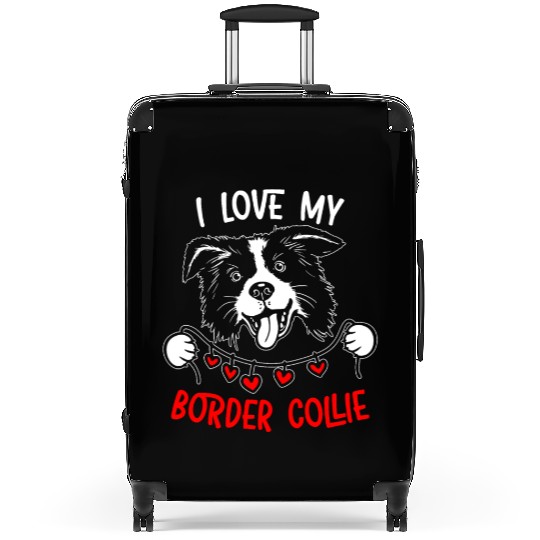 I Love My Border Collie Dog Lover Puppy Paw Love Suitcases
